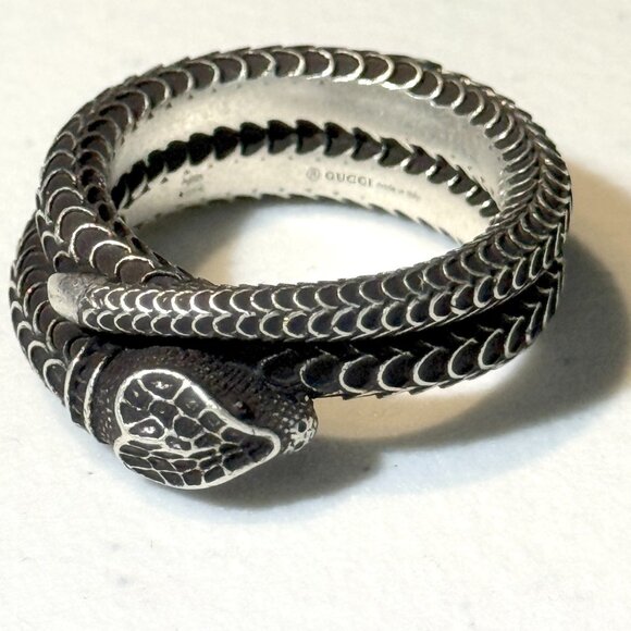 GUCCI Silver 925 Snake Ring - - 577294 J8400, sizes 20 & 21 - Picture 9 of 15